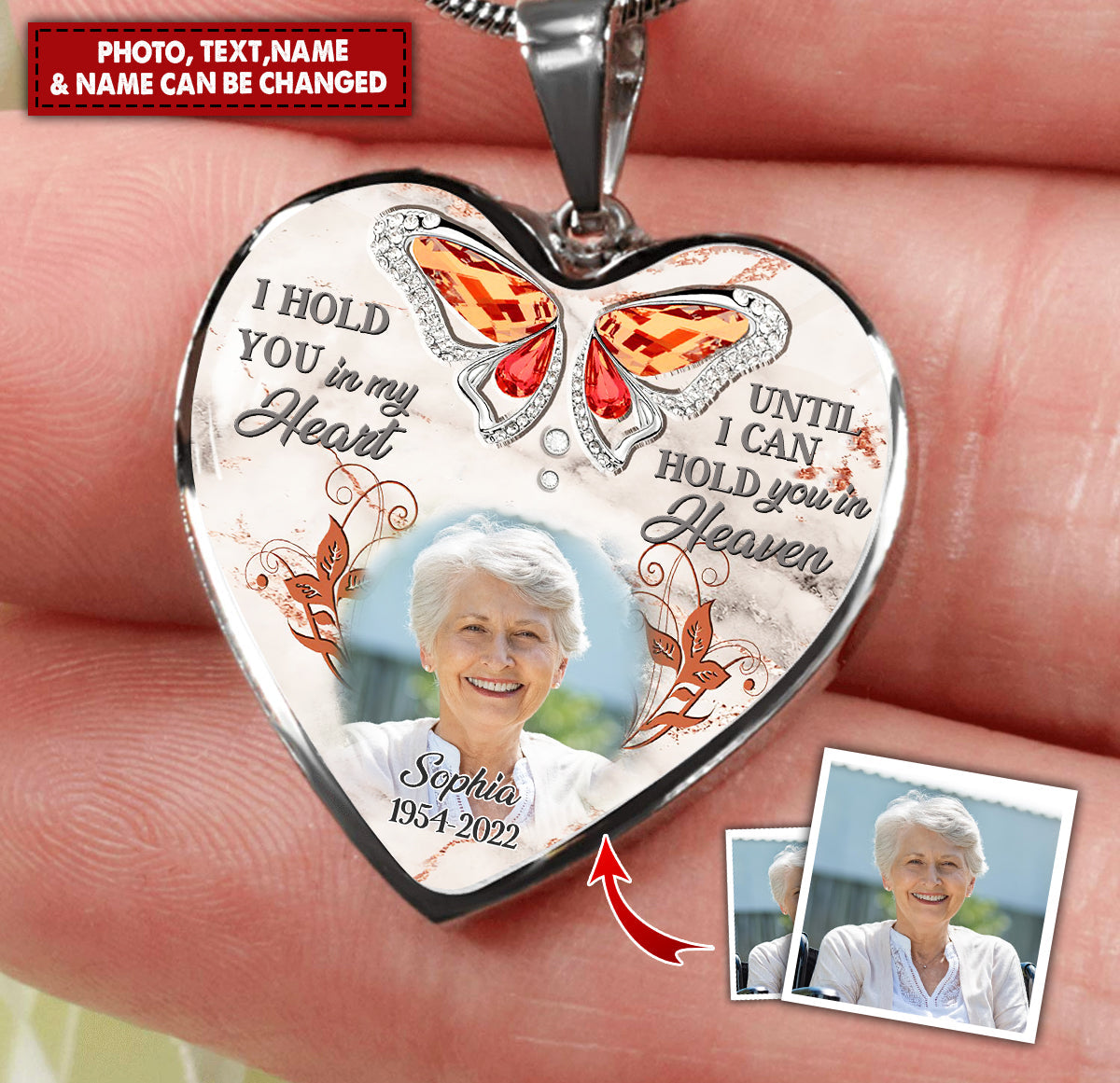 Upload Photo Family Loss Memorial Gift Custom Picture Necklace Personalized