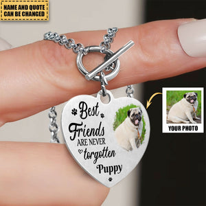 Best Friends Are Never Forgotten - Personalized Photo Heart Bracelet