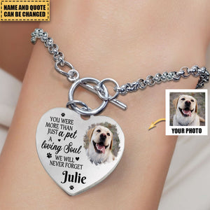 You Were More Than Just A Pet, A Loving Soul We Will Never Forget - Personalized Photo Heart Bracelet