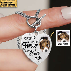 Once By My Side Forever In My Heart - Personalized Photo Heart Bracelet